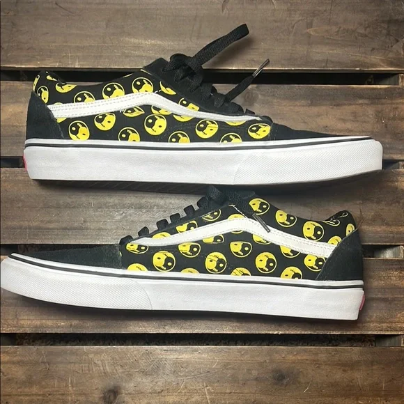 Vans Old Skool Daze Later Sappy Face Black and Yellow Ying Yang Sneakers - Picture 5 of 12